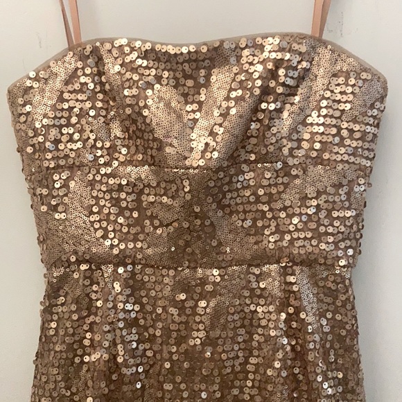 NWOT BCBG MaxAzria Lela Strapless Sequin Gown, 4 - Picture 4 of 5